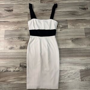 Karen Millen Black and White Cocktail Pencil Dress Size US 8